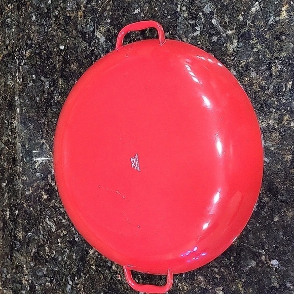 Vintage Krenit Denmark Handy Pan Hebert Krenchel Skillet 10” Red White w/ handle - Picture 4 of 8